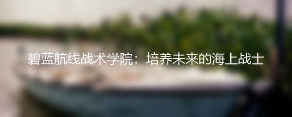 碧蓝航线战术学院：培养未来的海上战士