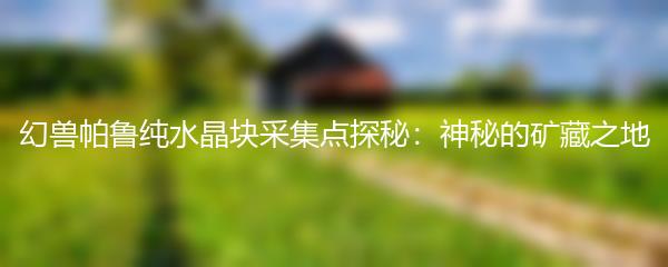 幻兽帕鲁纯水晶块采集点探秘：神秘的矿藏之地