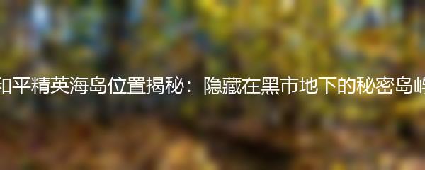 和平精英海岛位置揭秘：隐藏在黑市地下的秘密岛屿