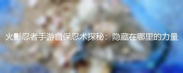 火影忍者手游自保忍术探秘：隐藏在哪里的力量