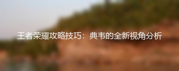 王者荣耀攻略技巧：典韦的全新视角分析