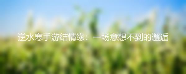 逆水寒手游结情缘：一场意想不到的邂逅