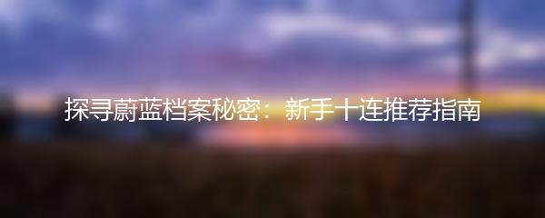 探寻蔚蓝档案秘密：新手十连推荐指南