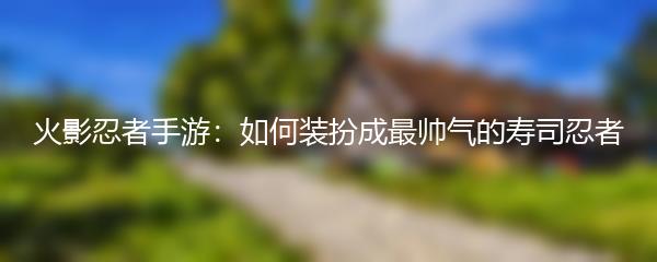 火影忍者手游：如何装扮成最帅气的寿司忍者