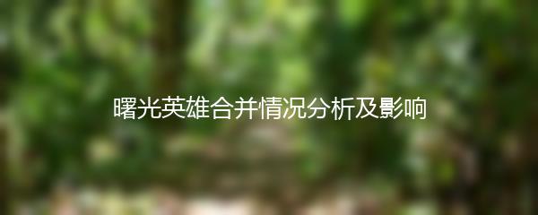 曙光英雄合并情况分析及影响