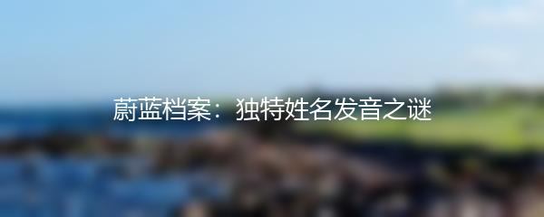 蔚蓝档案：独特姓名发音之谜