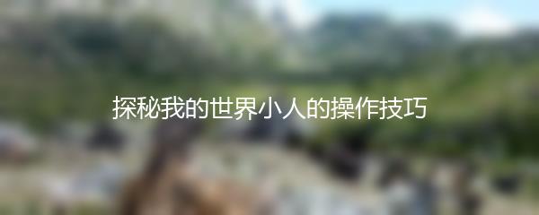 探秘我的世界小人的操作技巧