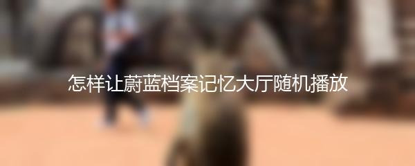 怎样让蔚蓝档案记忆大厅随机播放