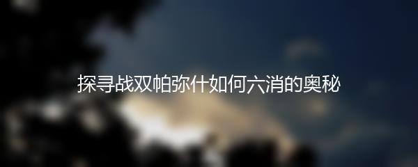 探寻战双帕弥什如何六消的奥秘