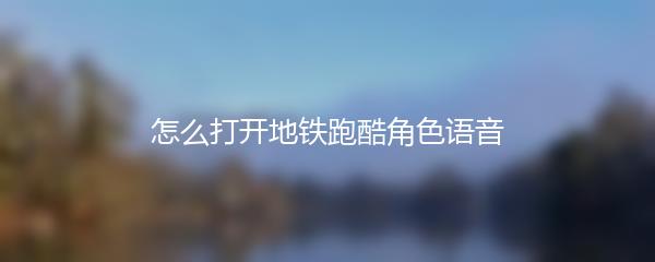 怎么打开地铁跑酷角色语音