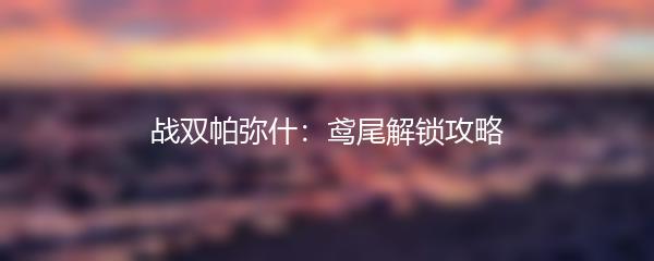 战双帕弥什：鸢尾解锁攻略