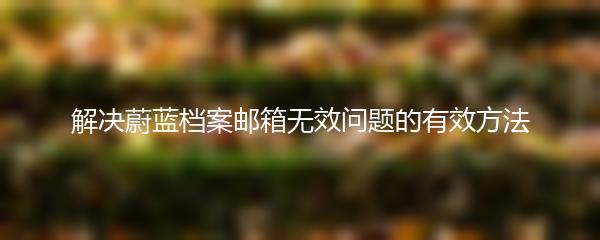 解决蔚蓝档案邮箱无效问题的有效方法