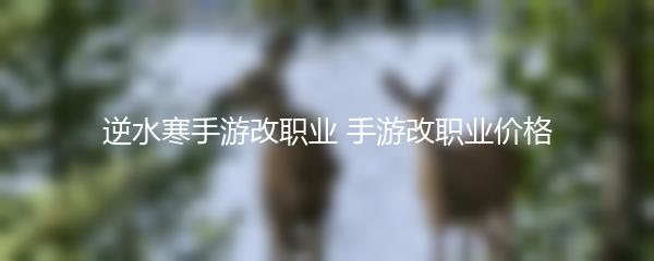 逆水寒手游改职业 手游改职业价格
