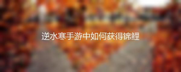 逆水寒手游中如何获得锦鲤