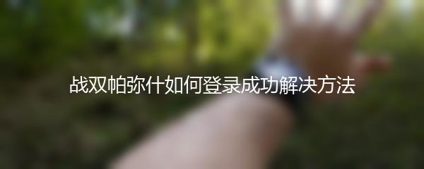 战双帕弥什如何登录成功解决方法