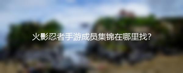 火影忍者手游成员集锦在哪里找？