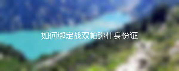 如何绑定战双帕弥什身份证