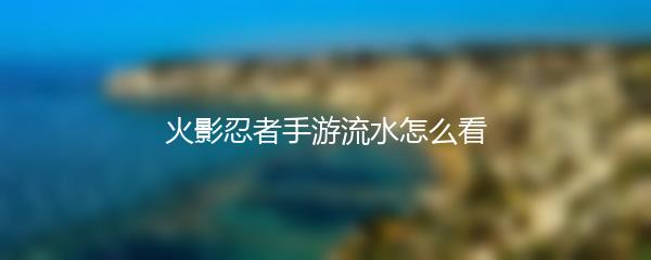 火影忍者手游流水怎么看