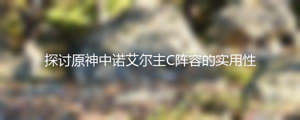 探讨原神中诺艾尔主C阵容的实用性
