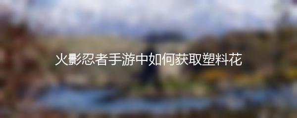 火影忍者手游中如何获取塑料花