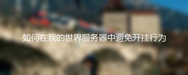 如何在我的世界服务器中避免开挂行为