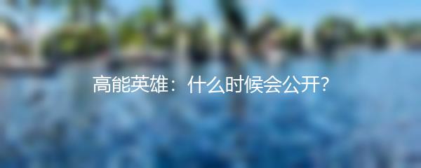 高能英雄：什么时候会公开？