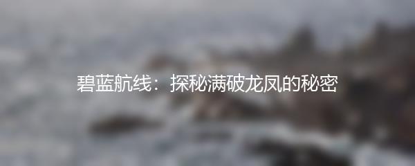 碧蓝航线：探秘满破龙凤的秘密