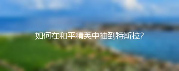 如何在和平精英中抽到特斯拉？