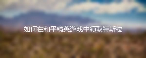 如何在和平精英游戏中领取特斯拉