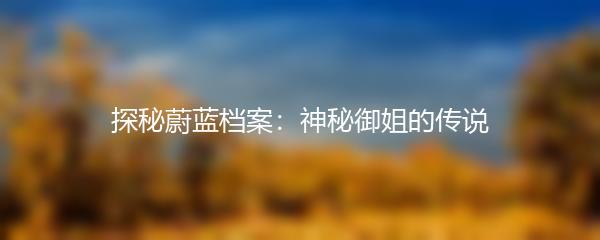探秘蔚蓝档案：神秘御姐的传说