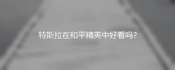 特斯拉在和平精英中好看吗？