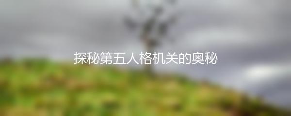探秘第五人格机关的奥秘