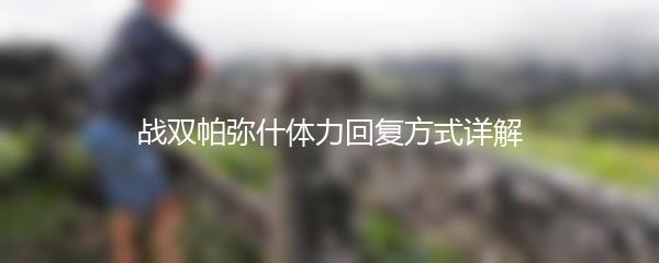 战双帕弥什体力回复方式详解
