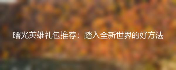 曙光英雄礼包推荐：踏入全新世界的好方法
