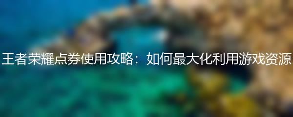 王者荣耀点券使用攻略：如何最大化利用游戏资源