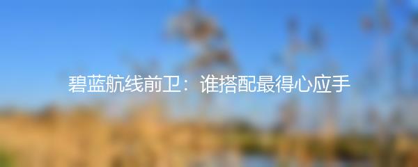 碧蓝航线前卫：谁搭配最得心应手