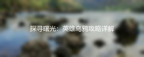 探寻曙光：英雄乌鸦攻略详解