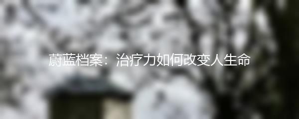 蔚蓝档案：治疗力如何改变人生命