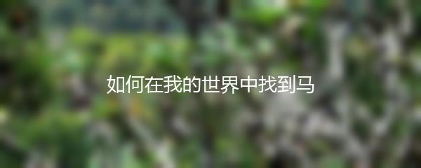 如何在我的世界中找到马