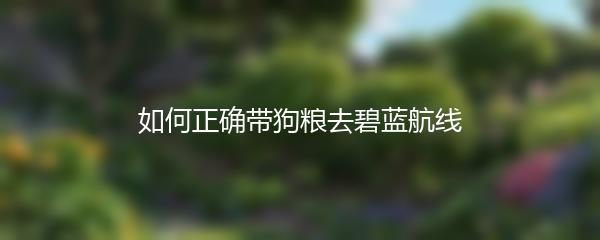 如何正确带狗粮去碧蓝航线