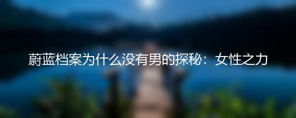 蔚蓝档案为什么没有男的探秘：女性之力