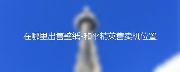 在哪里出售壁纸-和平精英售卖机位置