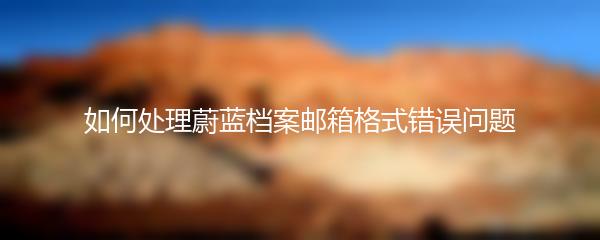如何处理蔚蓝档案邮箱格式错误问题
