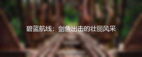 碧蓝航线：剑鱼出击的壮丽风采