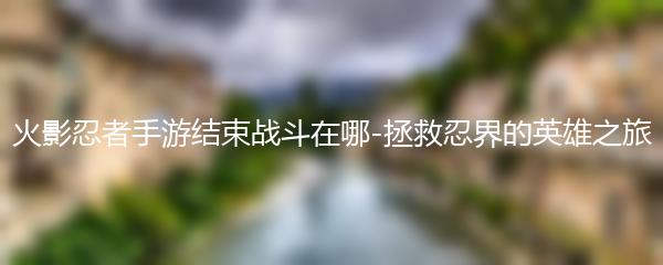 火影忍者手游结束战斗在哪-拯救忍界的英雄之旅