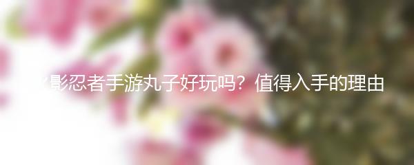 火影忍者手游丸子好玩吗？值得入手的理由