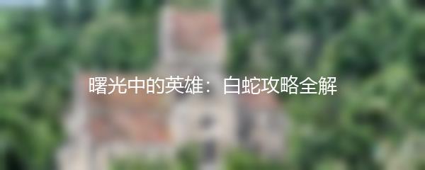 曙光中的英雄：白蛇攻略全解