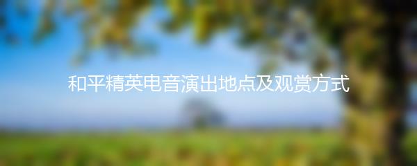 和平精英电音演出地点及观赏方式