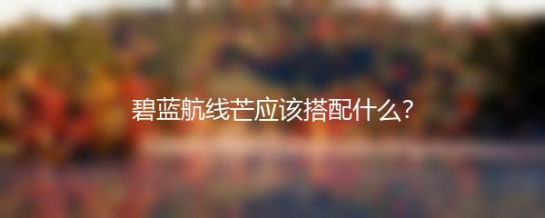 碧蓝航线芒应该搭配什么？