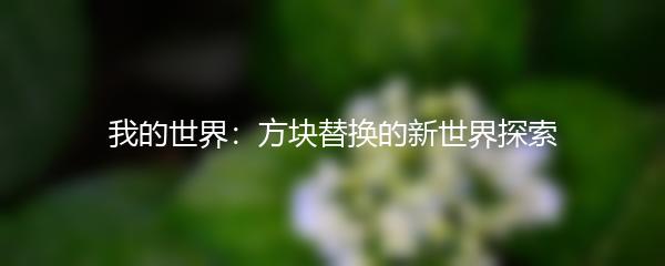 我的世界：方块替换的新世界探索